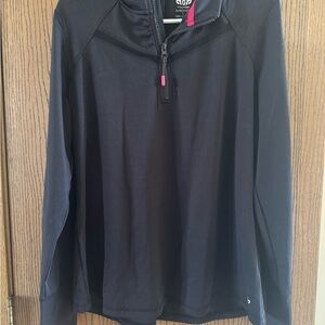 Maurices Black Half-Zip Pullover with Pink Zip Accents